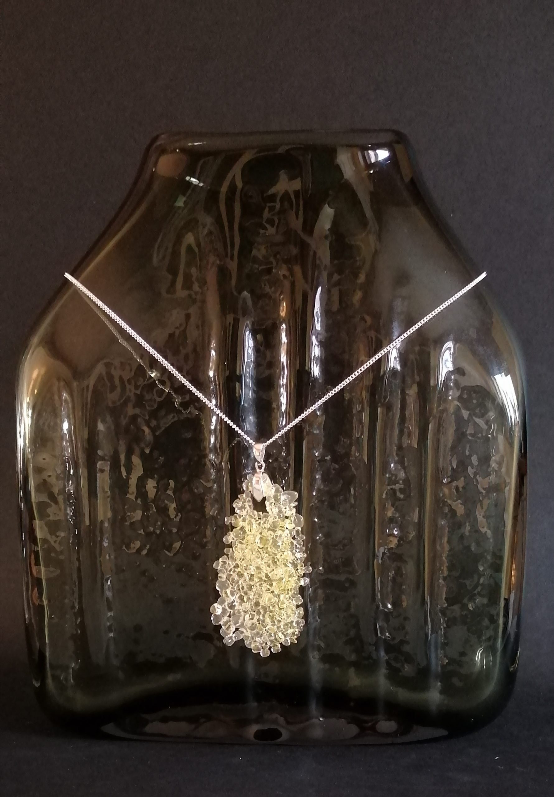 Yellow Glass pendant and chain